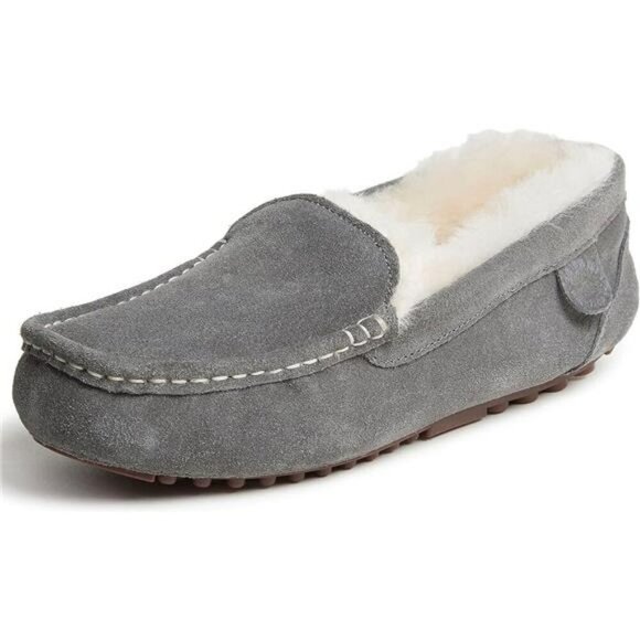 Shearling Moccasin Slippers Women Memory Foam House Shoes Indoor Outdoor - Picture 7 of 7